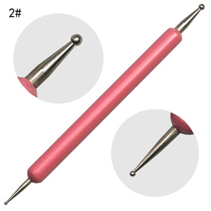 Lot de 5 stylos à points pour nail art avec manche en plastique, outils de manucure pour le placement de strass, pince à strass et pinceau métallique angulaire - Product Image 4