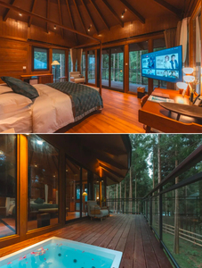 Maison en bois modulaire préfabriquée, chalet en rondins avec terrasse et piscine, maison de luxe en bois, lodge, mini-resort, séjour, bungalow - Product Image 4