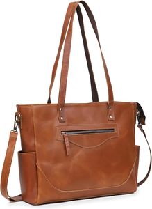 Women's Genuine Leather <b>Tote</b> Purse <b>Bag</b> Elegant Top Handle Satchel Handbag Large Capacity Shopping <b>Bag</b> Fashion Shoulder Purse - Product Image 3