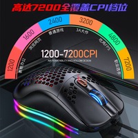 Mouse Gaming Optik RGB Ringan Hot G7 74g 7 Tombol Sentuh Kabel USB Mini Esports