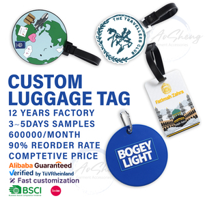 Etiqueta de equipaje de PVC personalizada Logotipo de impresión de goma doble cara muestra gratis Correa accesorio grabado en relieve - Product Image 1