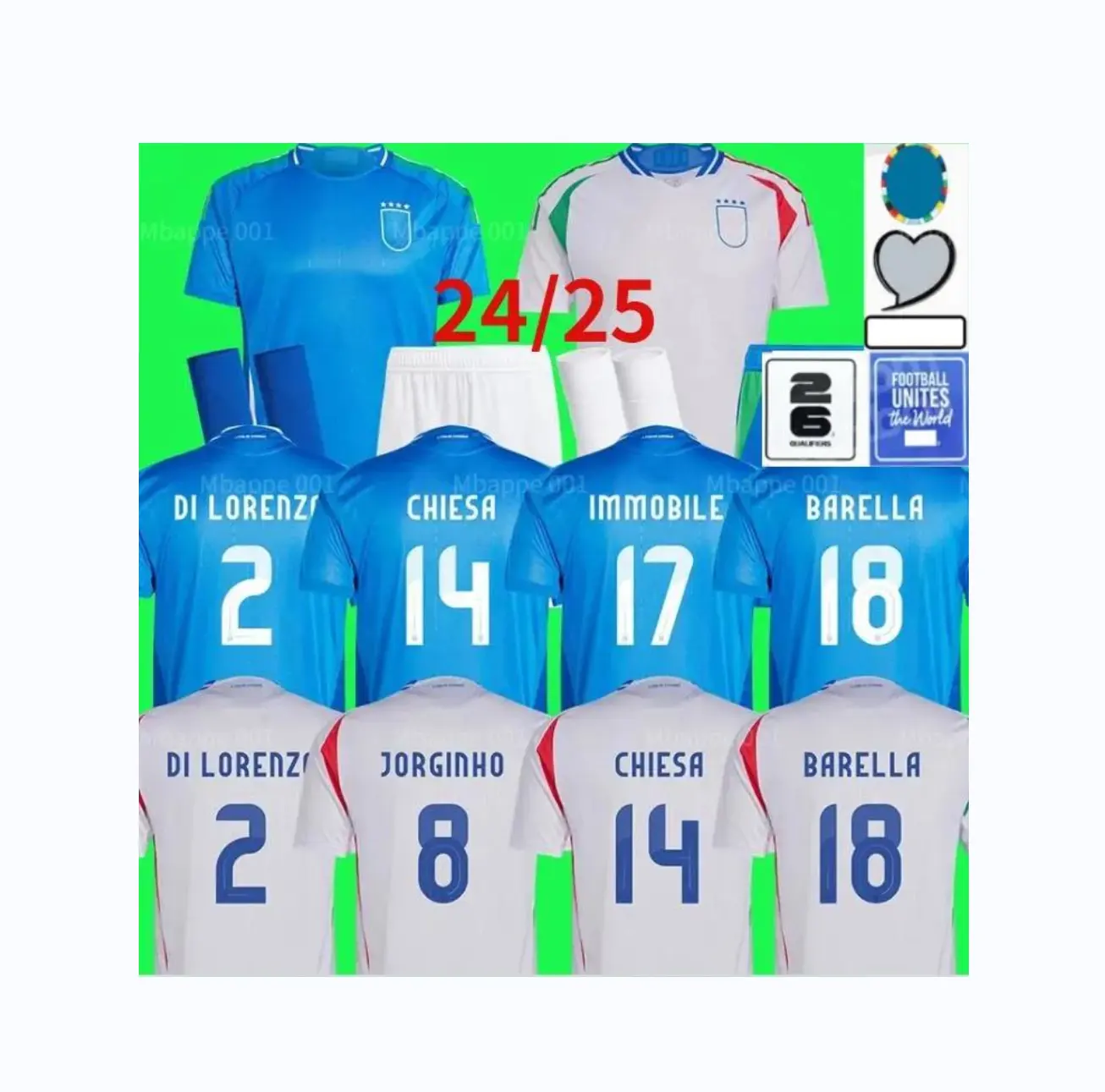 Euro Cup 2024 camiseta de fútbol de Italia versión del jugador Maglie da calcio TOTTI VERRATTI Italia 24 25 camisetas de fútbol hombres conjunto niños Kit