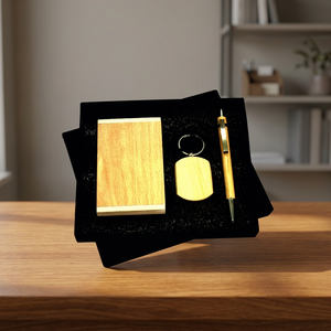 Wooden Keychain Coin <b>Holder</b> Pen Set Natural Wood Portable Keyring Gift <b>Box</b> for Corporate Promotion - Product Image 3