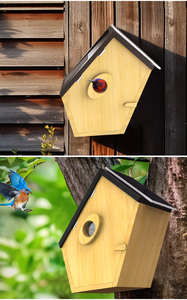 Maison d'oiseau intelligente mangeoire caméra 5MP HD sans fil extérieur maison d'oiseau en bois Wifi avec - Product Image 4