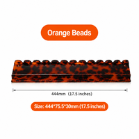 Règles de Mahjong en Acrylique Orange Tortoise Premium 17,5 po 20 po, Supports de Tuiles en Lucite Portables Professionnels pour Divertissement Américain