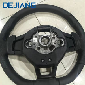 Volante de Cuero Perforado para Accesorios Volkswagen VW Golf 5 6 <span class=keywords><strong>MK6</strong></span>/MK7/MK8 Golf 7 <span class=keywords><strong>MK6</strong></span> <span class=keywords><strong>GTI</strong></span> Jetta Passat B8 <span class=keywords><strong>Polo</strong></span> Negro - Product Image 3