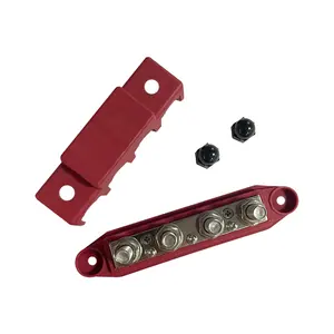 Màu đỏ và đen 4 Stud phân phối khối xe buýt thanh RV tàu busbar M8 M10 cao hiện tại Hệ thống dây điện Stud