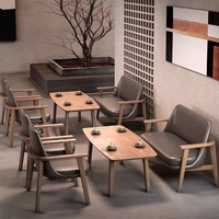 HUALIN Ensemble de table et de chaises de salle à manger en bois massif de style moderne pour restaurant, hôtel, café, canapé, siège de carte