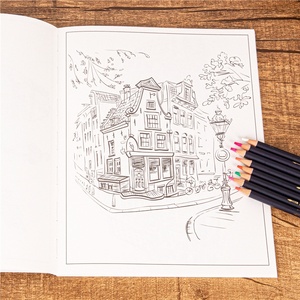 Livre de <span class=keywords><strong>coloriage</strong></span> pour adultes sur le thème des paysages urbains, pages <span class=keywords><strong>à</strong></span> colorier et dessins au trait pour la relaxation et le soulagement du stress, impression personnalisée, vente en gros par l'usine GF - Product Image 3