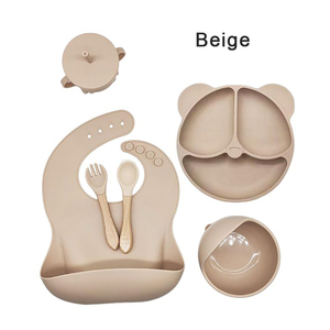 Juego de Vajilla de Silicona para Bebés de 0 a 12 <span class=keywords><strong>Meses</strong></span>, Libre de BPA, Tenedor, Cuchara y Tazón para <span class=keywords><strong>Arroz</strong></span> con Asa - Product Image 3