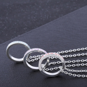 Collares de Joyería Fina con Colgante de Anillo con Letras Grabadas de la Serie Best Friends, 3 Piezas, Gran <span class=keywords><strong>Venta</strong></span>, para Mujer - Product Image 4