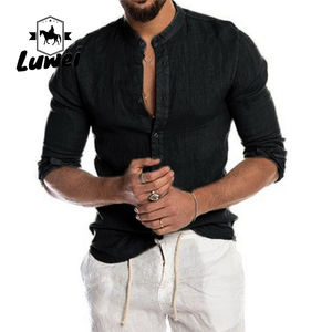 Cárdigan de Algodón Informal para Hombre, Camisa Estampada de Manga Larga con Solapa y Botonadura Única, Ropa Nueva - Product Image 3