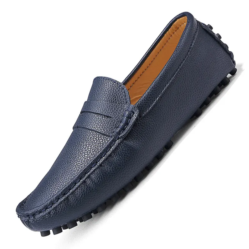 Leather Men Shoes Luxury Brand Formal Casual Mens Loafers Moccasins Soft Breathable Slip on Boat Shoes Plus Size 39-48