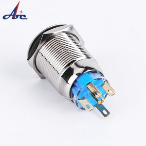 19 मिमी 12 वी नेतृत्व वाले एंजेल आंख सिर पर ऑफ स्विच 19 मिमी 3/4 बढ़ते होल पुश बटन तार सॉकेट के साथ स्टॉप - Product Image 2