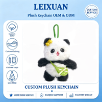 Porte-clés en peluche Panda vert avec mousqueton, nœud jaune, fait main au crochet, mini ours en peluche doux pour sac à dos, sac à main, cadeau