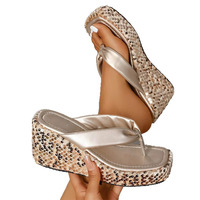 Sandales scintillantes pour femmes, tongs antidérapantes, pantoufles tendance, pantoufles de créateur pour femmes, livraison rapide