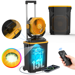 <span class=keywords><strong>Ventilateur</strong></span> de camping portable rechargeable HY-8128C 30000 mAh avec fonction de brumisation, lumière nocturne et batterie externe - Product Image 3