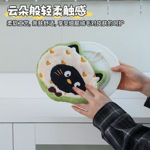 Cute Cartoon Coral Fleece Hand Towel 18x25 Cm Kitchen Bathroom Use - Product Image 4