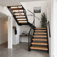 Escalier à double poutre moderne de luxe pour résidence, avec contrôle de détail d'usine de qualité boutique
