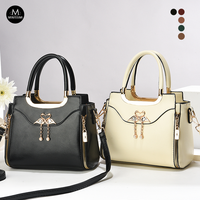 Tas Selempang Wanita Desainer Warna Solid, Tas Jinjing Portabel PU Custom MOQ Rendah, Tas Bisnis Harian