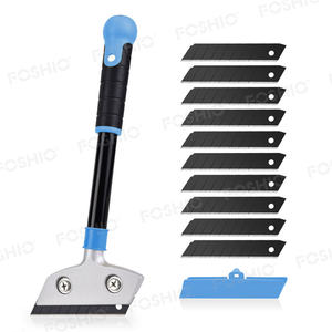 फोशियो कस्टमाइज हॉब विनाइल ग्लू रिमूवर स्टील ब्लेड के साथ लंबे हैंडल वाले रेजर ब्लेड ग्लास स्क्रैपर - Product Image 1