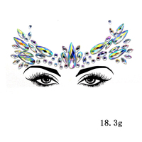Autocollant décoratif pour le visage en strass acrylique coloré auto-adhésif pour les fêtes et festivals