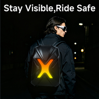Casque de moto intelligent programmable par application LED, sacs unisexes, sac à dos de voyage imperméable de grande capacité pour l'extérieur