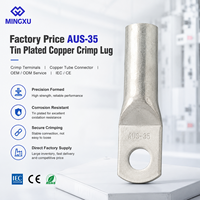 Mingxu prix d'usine AUS-35 cuivre étamé cosse à sertir cosses de câble en cuivre bornes de fil à sertir connecteur de Tube en cuivre IEC/CE