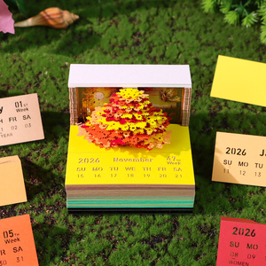 Bloc de notas 3D creativo con luz LED Escultura de papel única Rasgar notas para escritorio - Product Image 2