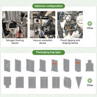 Machine d'emballage verticale Horizon pour sachets préformés, idéale pour l'emballage de poudre de café et de masala, avec base plate.