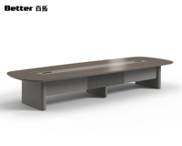 Table de conférence de luxe en bois blanc en forme de U, personnalisée, avec plateau en surface solide, mobilier de bureau VIP, design moderne, durable