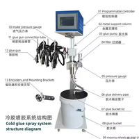 Système de collage à froid à double buse pour boîtes en carton ondulé, applicateur de colle, machine plieuse électrique, système de pulvérisation de colle à froid