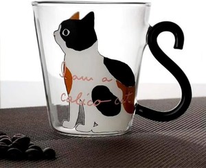Tazza da Caffè in Vetro con Manico a Coda di <span class=keywords><strong>Gatto</strong></span>, Design Europeo GB, Non Invertibile, Personalizzabile all'Ingrosso - Product Image 1