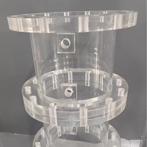 Tube rond transparent avec brides, tubes en plastique moulé pour instruments, pour configuration expérimentale, 2,0 pouces OD/3.000 In. ID - Product Image 3