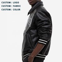 Blousons d'hiver personnalisés pour hommes, veste en cuir streetwear, veste en cuir véritable brodée pour hommes, veste de moto à fermeture éclair