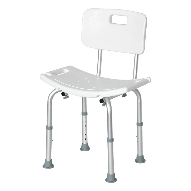 Suprimentos De Cuidados De Saúde Cadeira De Chuveiro Ajustável Cadeiras De Chuveiro De Alumínio Assento com Encosto Não Silp