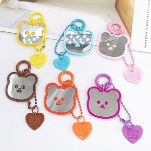 Nouveau porte-clés ours miroir cœur d'amour, pendentif ours miroir en acrylique, cadeau pour étudiantes et femmes - Product Image 1