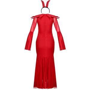 Costume d'angle rouge sexy pour cosplay, vente chaude 2026, robe rouge sexy pour Halloween, femme avec accessoires - Product Image 5
