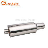 Mise à niveau du tuyau d'échappement de voiture 2.5 "Inlet 4" Outlet Universal 304 Stainless Steel 8.5 "* 6" Ovale Body Exhaust Muffler