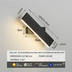 Nordic Iron Led <b>Bedside</b> Wall Lamp Rotatable Swing Arm <b>Light</b> for Home dec - Product Image 5