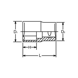 KOKEN - 3415M-13 Enchufe métrico octogonal de 3/8 ''-EAN 4991644010615 ENCHUFES DE MANO 3/8" - Product Image 2