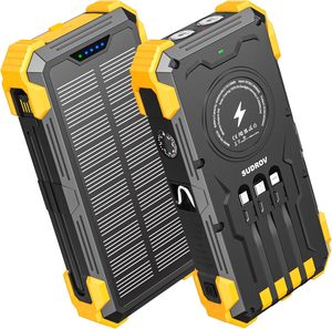 Cargador Solar de Alta Potencia 18400mAh Li-Polymer 22.5W, Banco de Energía Portátil Inalámbrico con Micro USB/USB-C, Enchufe Universal, Batería Externa para Exteriores - Product Image 1