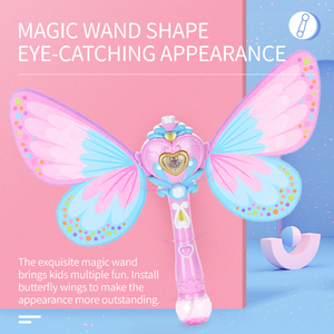 Totalmente automático de <span class=keywords><strong>hadas</strong></span> mágica varita de la burbuja con alas de mariposa eléctrica máquina de burbujas juguetes - Product Image 3