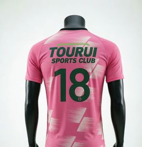 Kaos Sepak Bola Pria TuRui Custom Heat-Transfer Print Bernapas Cepat Kering 220g Seamless Fusing Lengan Pendek O-Neck 100% - Product Image 2