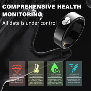 R30 ECGスマートリングヘルストラッカーIP68防水ステンレススチールモニター磁気充電心拍数睡眠アプリ制御5日間 - Product Image 2