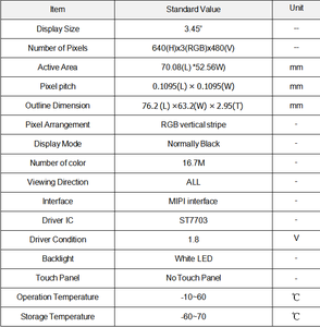 3.5'' IPS 640*480 AI ST7703 HD TFT MIPI LCD module LCD <b>display</b> LCD screen - Product Image 4