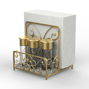Kitchen <strong>Table</strong> Napkin Paper <strong>Caddy</strong> Upright Napkin Holder with Salt and Pepper Shakers <strong>Caddy</strong> - Product Image 3