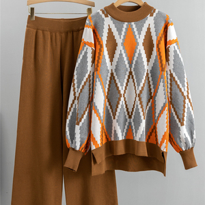 Trajes deportivos y de ocio para <span class=keywords><strong>mujer</strong></span>, <span class=keywords><strong>moda</strong></span> de otoño e <span class=keywords><strong>invierno</strong></span>, pantalones holgados de pierna ancha, conjunto de suéter de 2 piezas para <span class=keywords><strong>mujer</strong></span>, otoño <span class=keywords><strong>2023</strong></span> - Product Image 1