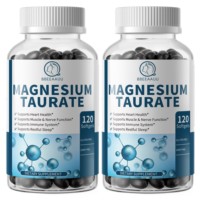 Complément de taurate de magnésium en gélules à marque privée, 120 unités, absorption élevée, soutien cardiaque, musculaire et nerveux, OEM OBM