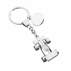 Portachiavi retrò Formula 1 con moschettone in acciaio inossidabile e lega metallica, personalizzabile con logo, in zinco e gomma resistente - Product Image 2